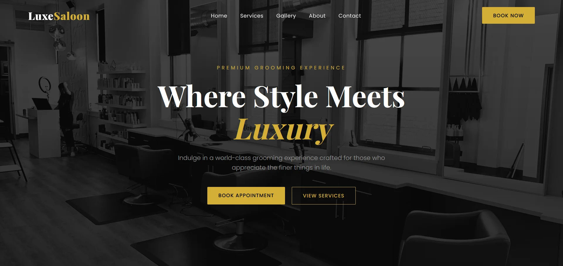 Luxe Saloon website preview
