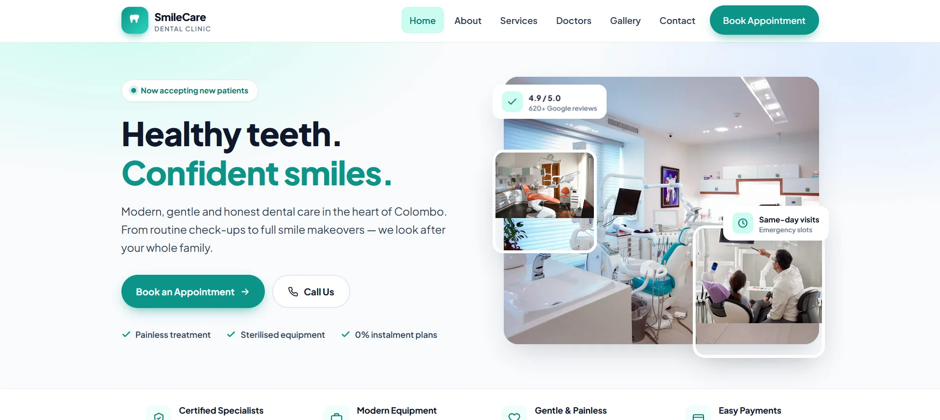Smile Care website preview